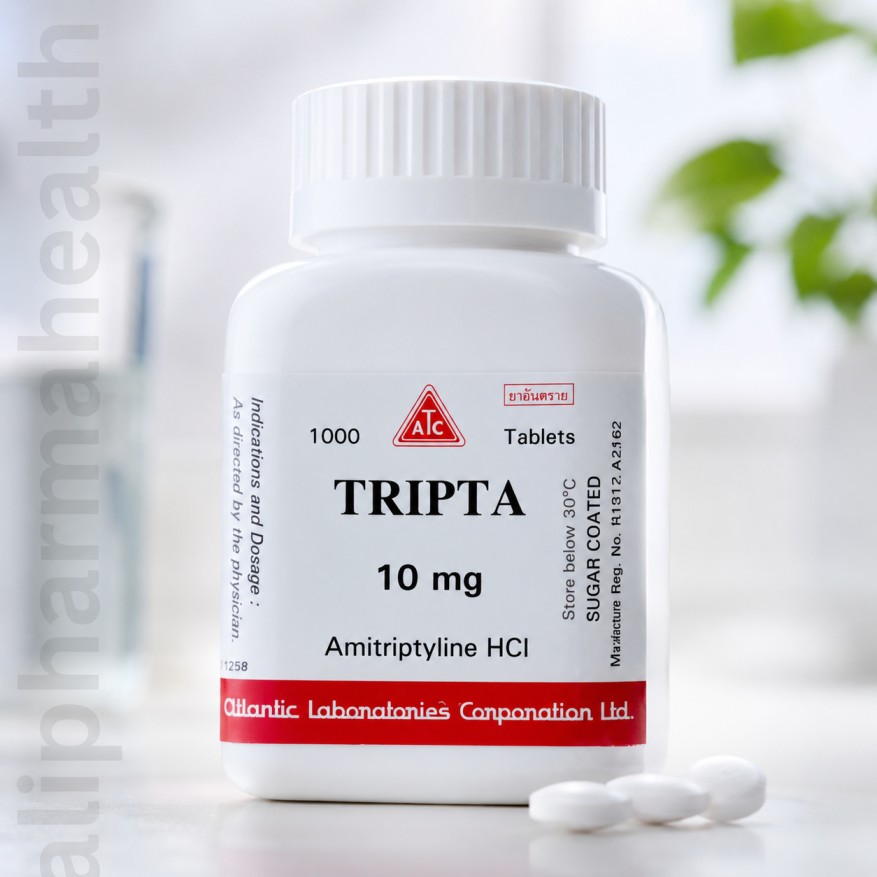 Tripta 10 mg (Amitriptyline) – Uses, Dosage, Side Effects & Sleep Support Tripta 10 mg (Amitriptyline) tablets for depression, nerve pain, migraine prevention, and sleep support